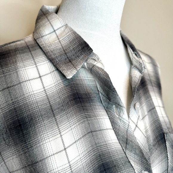 RAILS Dylan Plaid Button-up Shirt / Smoke Ivory Shadow / XS - Picture 6 of 8